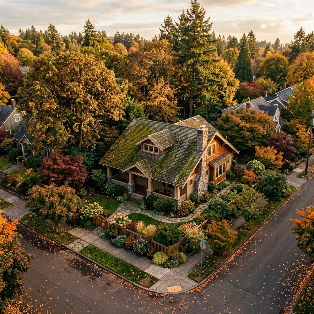 Portland craftsman home in autumn