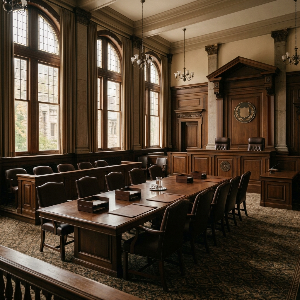 Formal courtroom interior